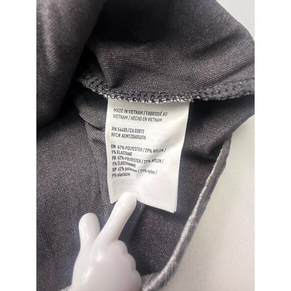 American Eagle Velvet Crushed Cami Tank Top Gray Black L - Picture 11 of 14